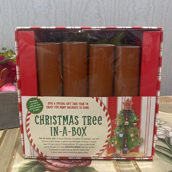 Kohl’s Christmas Tree in a Box 2 Foot Tree Decorations Book Oragami Paper - Picture 1 of 11
